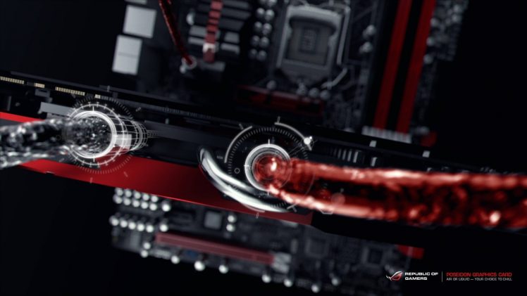 ASUS, ASUS ROG, Liquid, Cooling fan, Technology, PC gaming, Water cooling HD Wallpaper Desktop Background