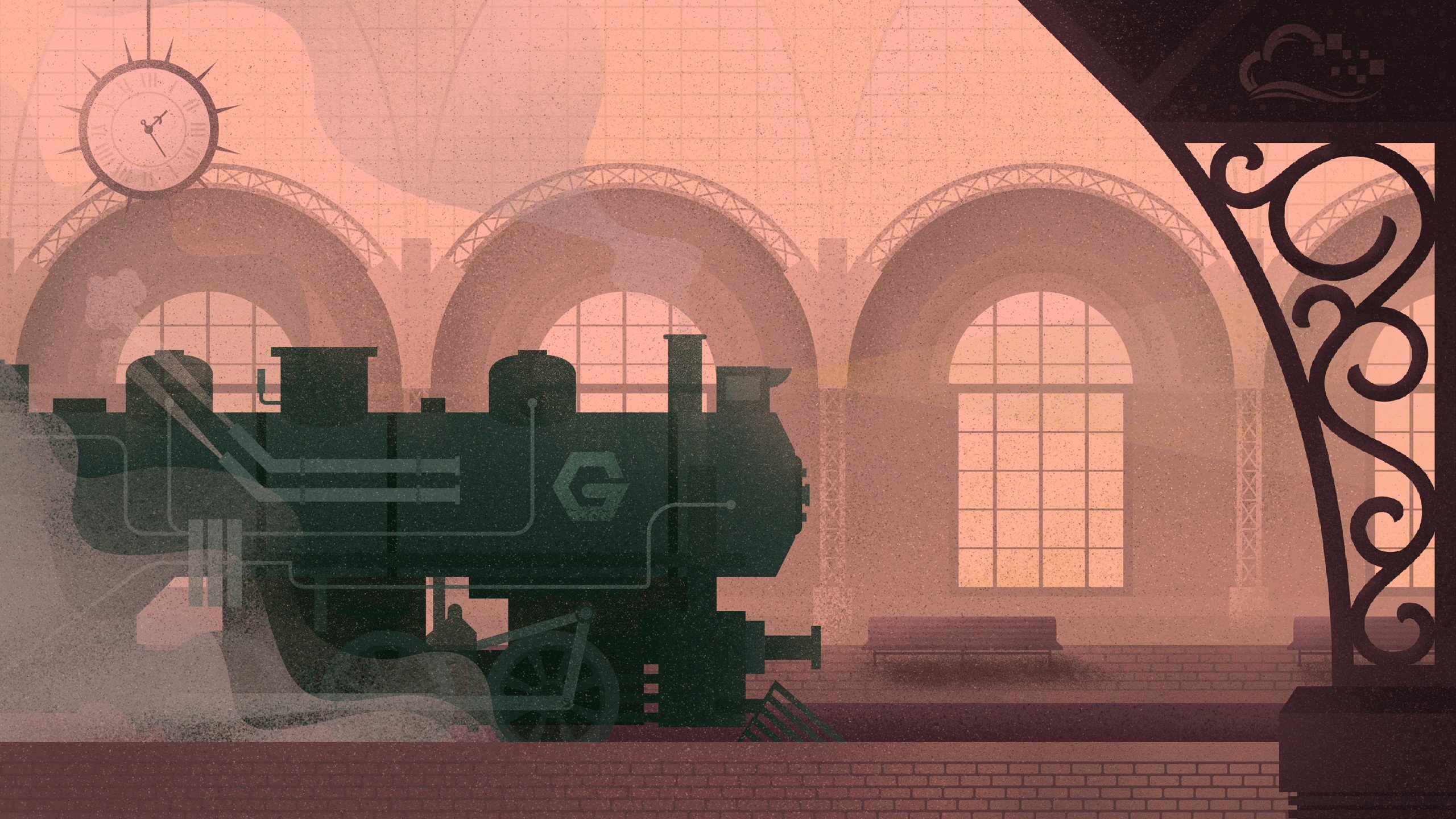 digitalocean, Train, Train station, Steam locomotive Wallpaper