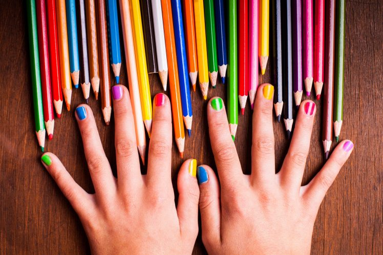 hand, Colorful, Pencils HD Wallpaper Desktop Background