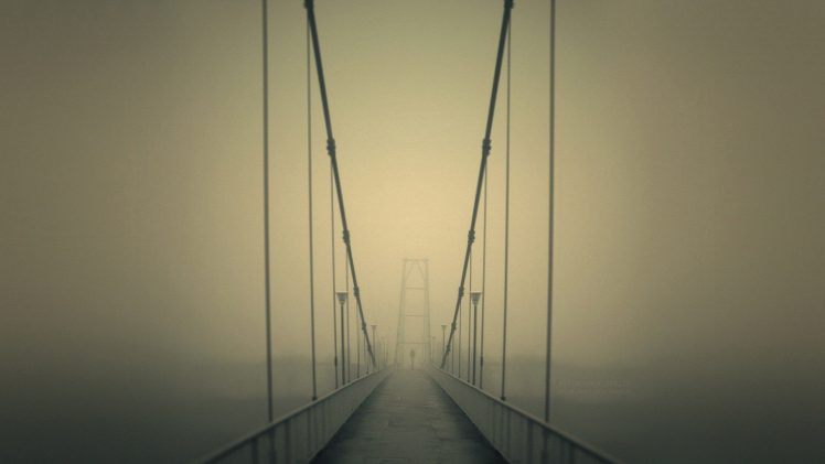 bridge, Mist, Street light HD Wallpaper Desktop Background