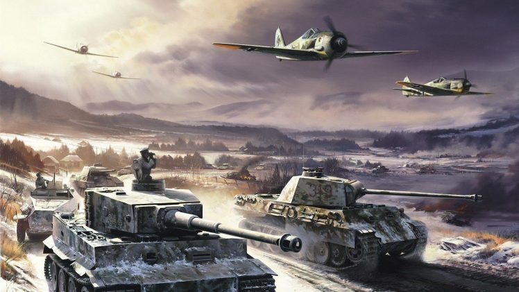 World War II, Germany, Tiger I, Pzkpfw V Panther, Focke Wulf, Aircraft HD Wallpaper Desktop Background