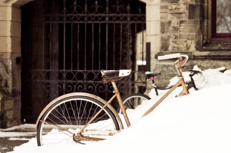 snow, Bicycle HD Wallpaper Desktop Background