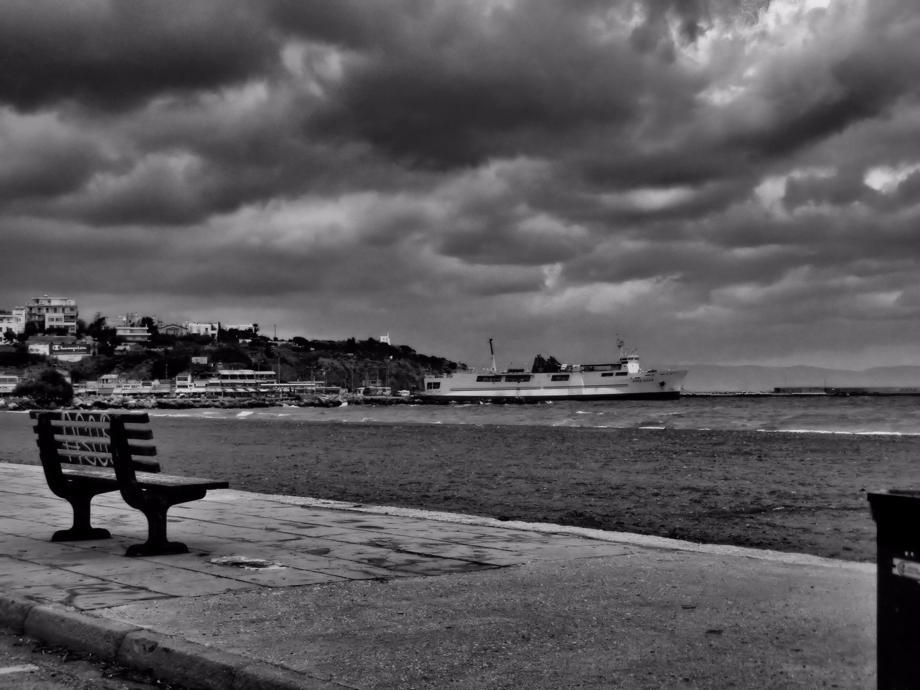 ports, Rafina, Greece, Bench Wallpaper