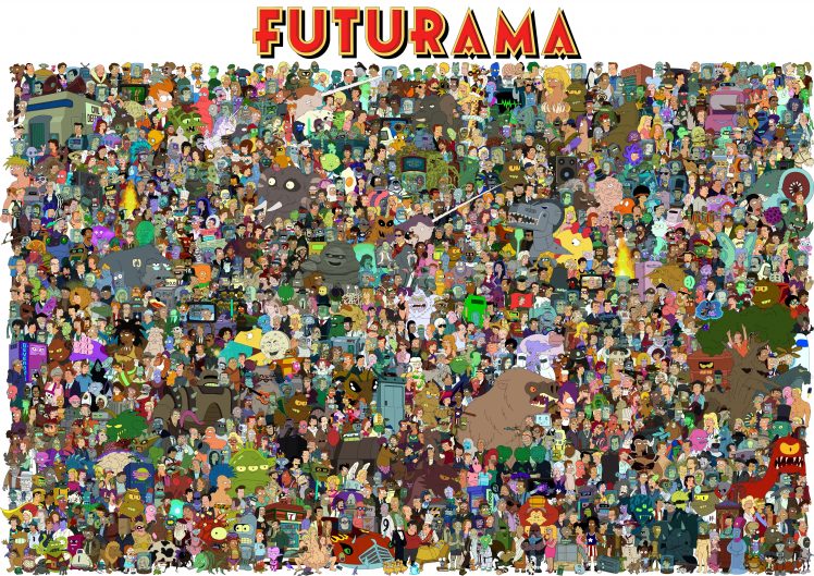 Futurama, Turanga Leela, Philip J. Fry, Bender, Hermes Conrad, Professor Farnsworth, Donkey Kong, Lrrr HD Wallpaper Desktop Background