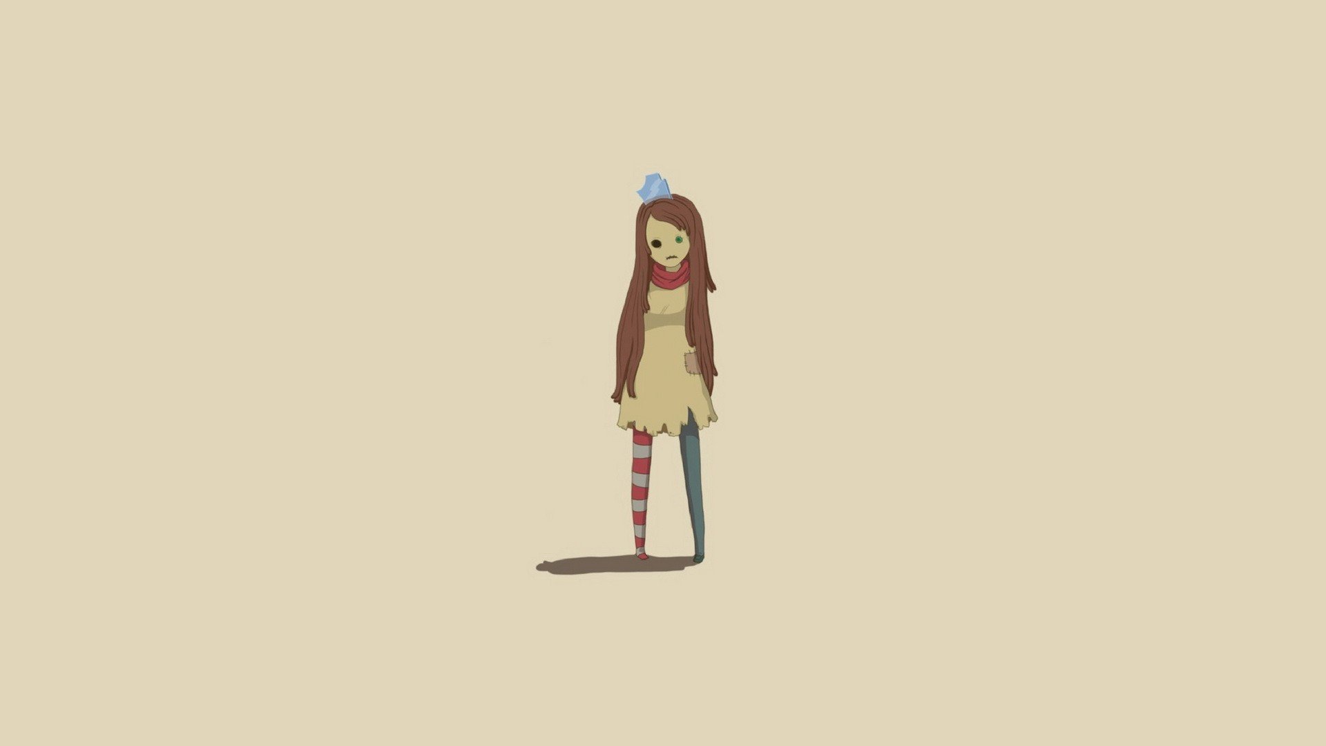 Adventure Time, Raggedy Princess, Princesses, Simple, Red, Blue, Brown Wallpaper