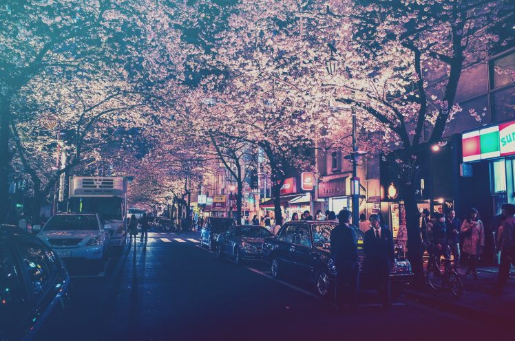 city, Japan, Lights, Street, Street light, Filter HD Wallpaper Desktop Background