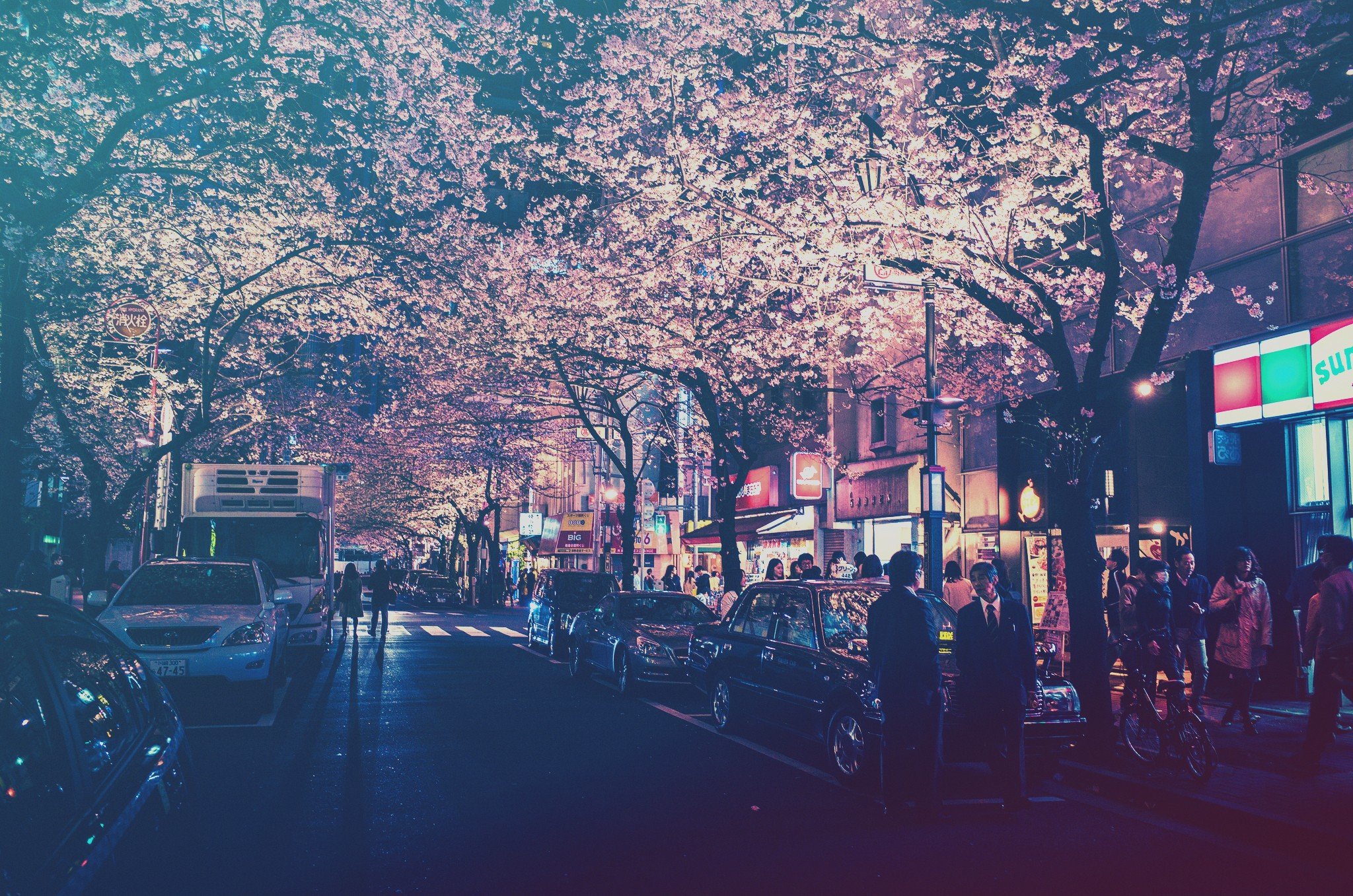 city, Japan, Lights, Street, Street light, Filter Wallpaper