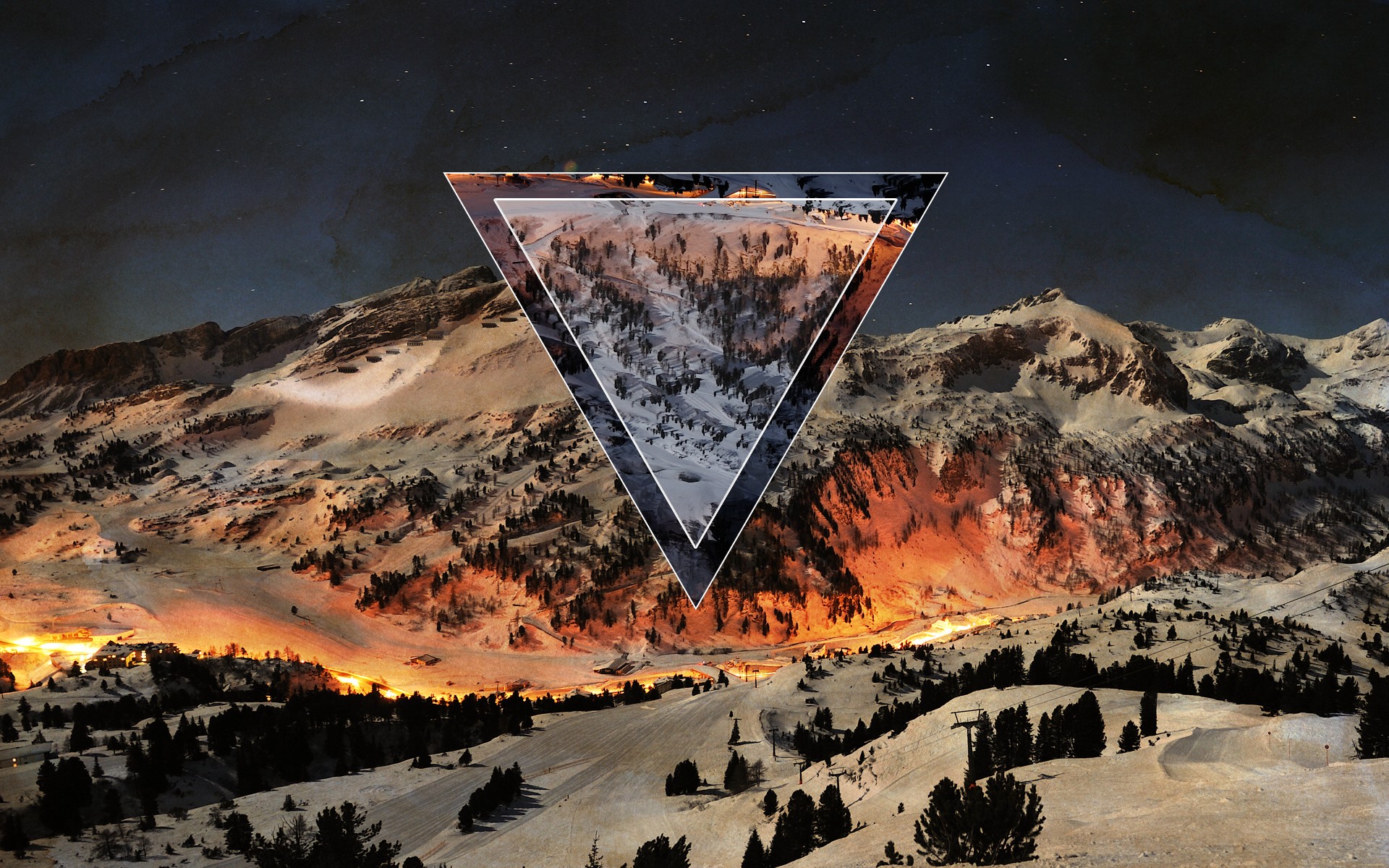 triangle, Mountain, Polyscape Wallpaper