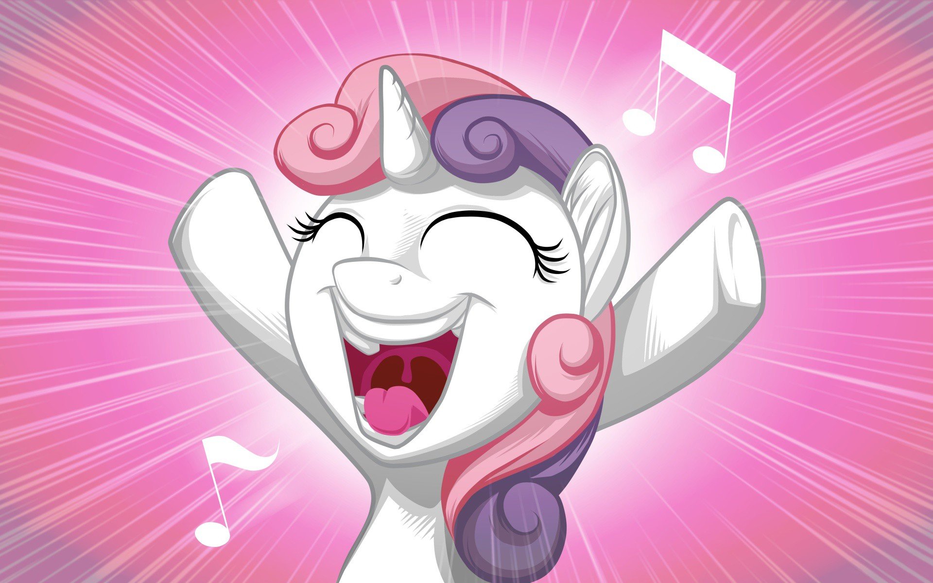 My Little Pony, Sweetie Belle, White, Purple, Pink, Singing, Pony, Unicorns Wallpaper