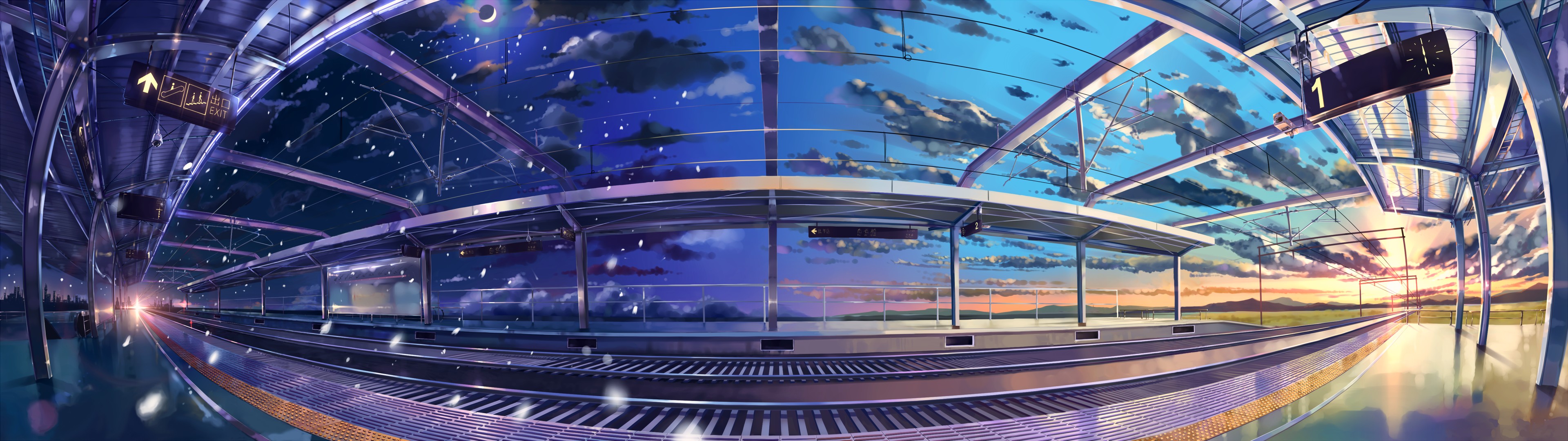 train station, Multiple display Wallpaper