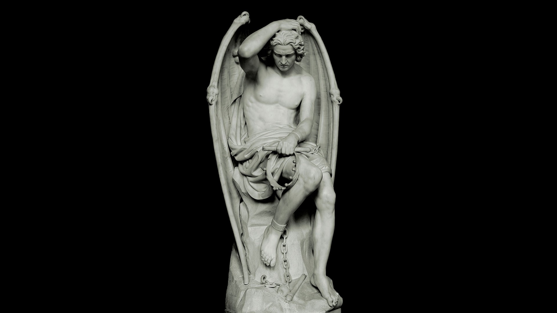 Lucifer, Sculpture, Guillaume Geefs Wallpaper