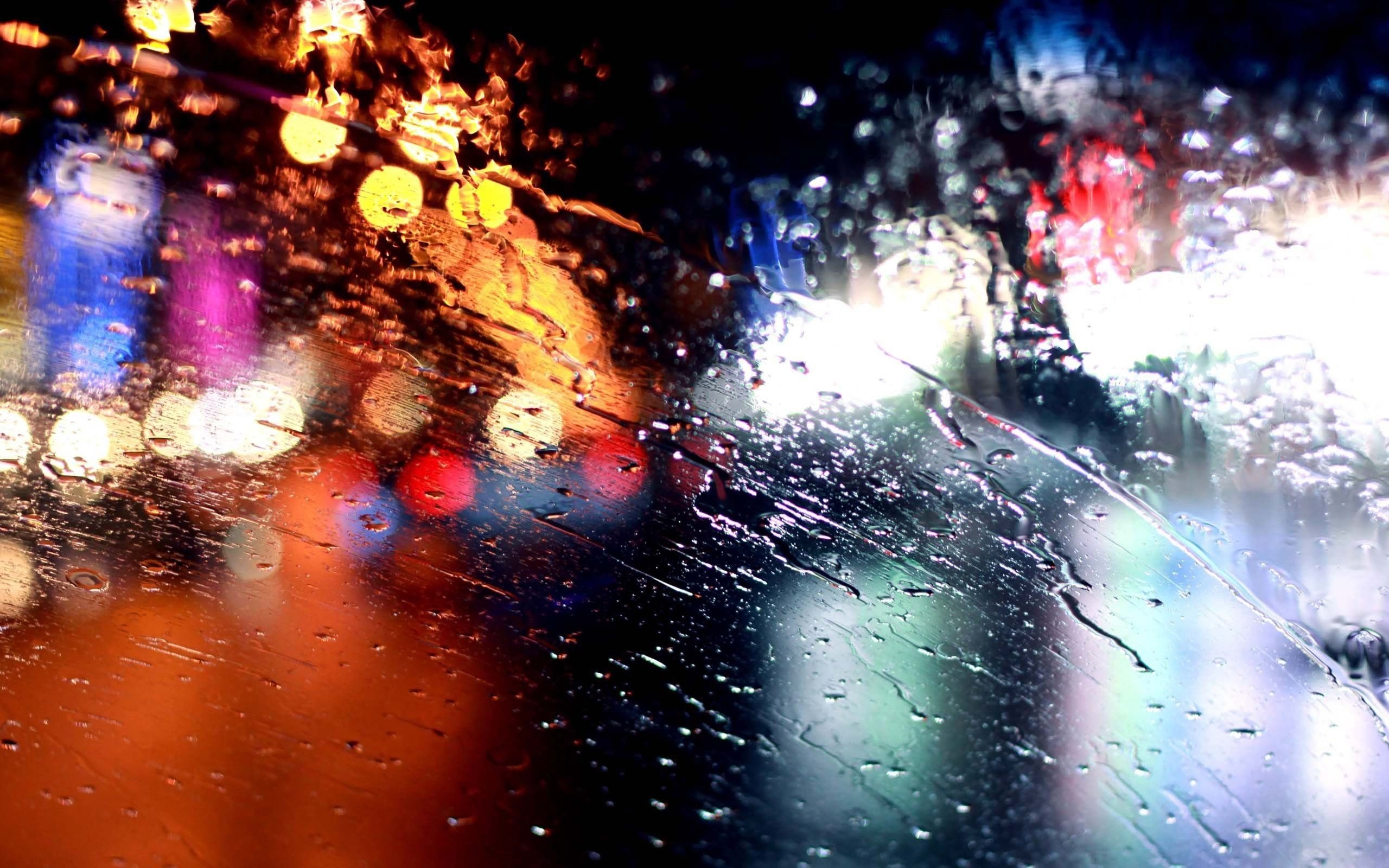 rain, Water on glass Wallpaper