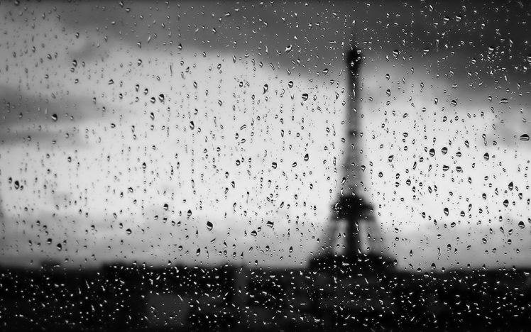 rain, Water on glass, Eiffel Tower, Paris HD Wallpaper Desktop Background