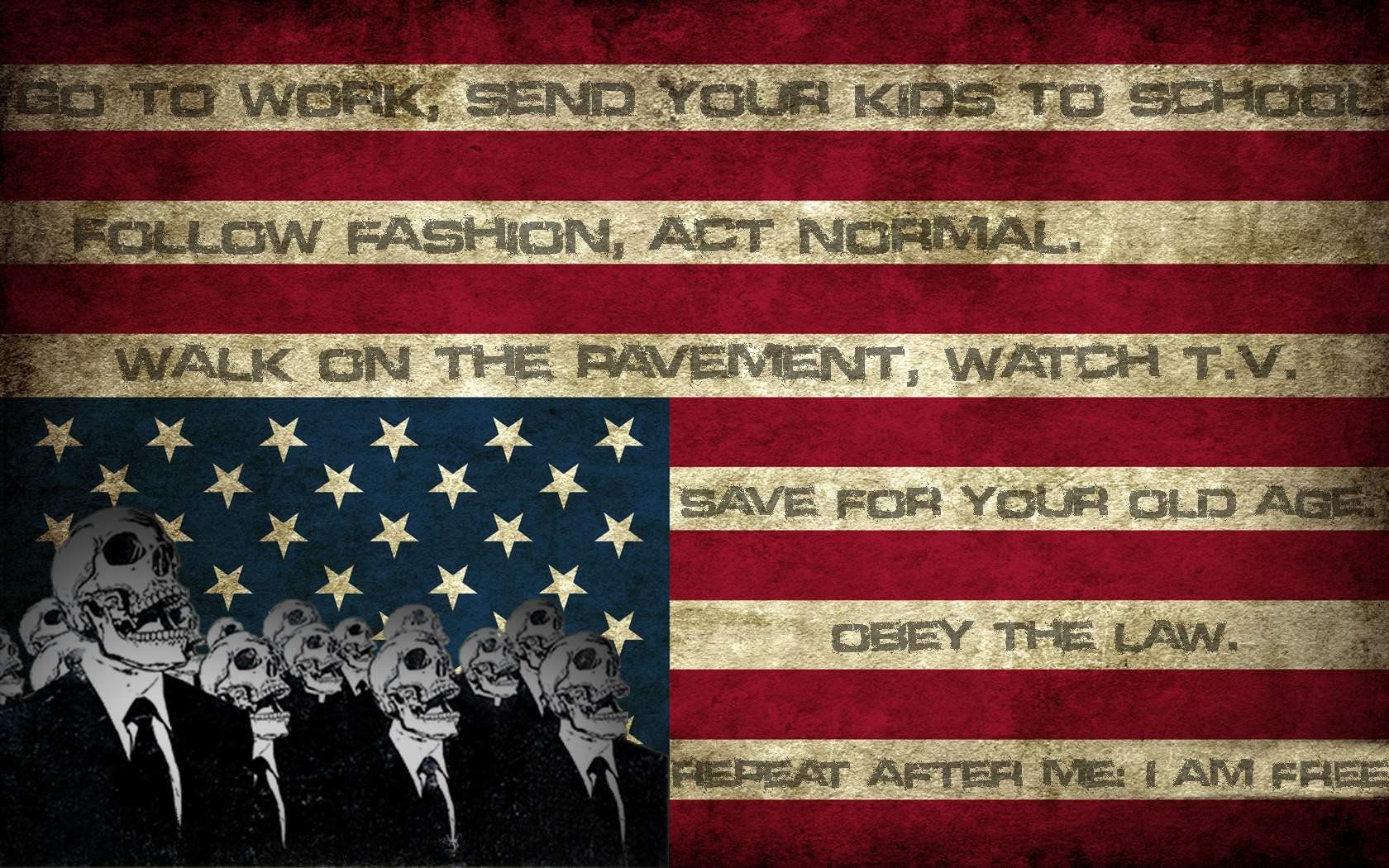 text, Flag, Obey, Horror Wallpaper