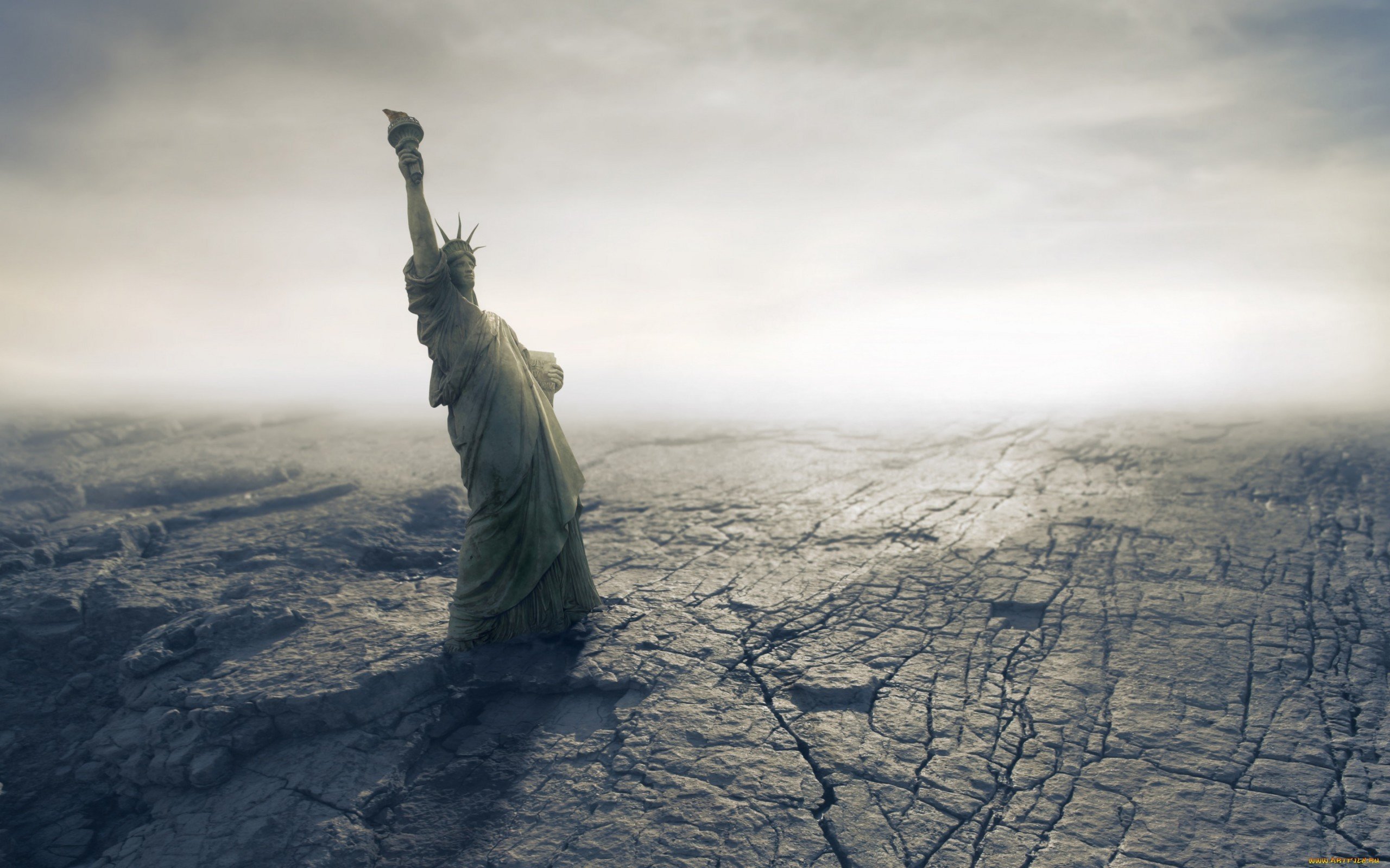 apocalyptic, Render, Statue of Liberty Wallpaper