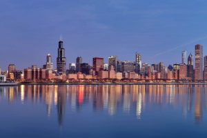 city, Chicago, Illinois, USA, Reflection, Multiple display