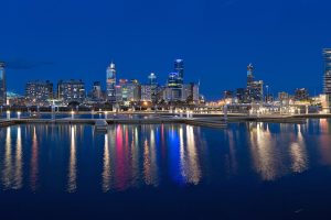 city, Melbourne, Australia, Lights, Reflection, Multiple display