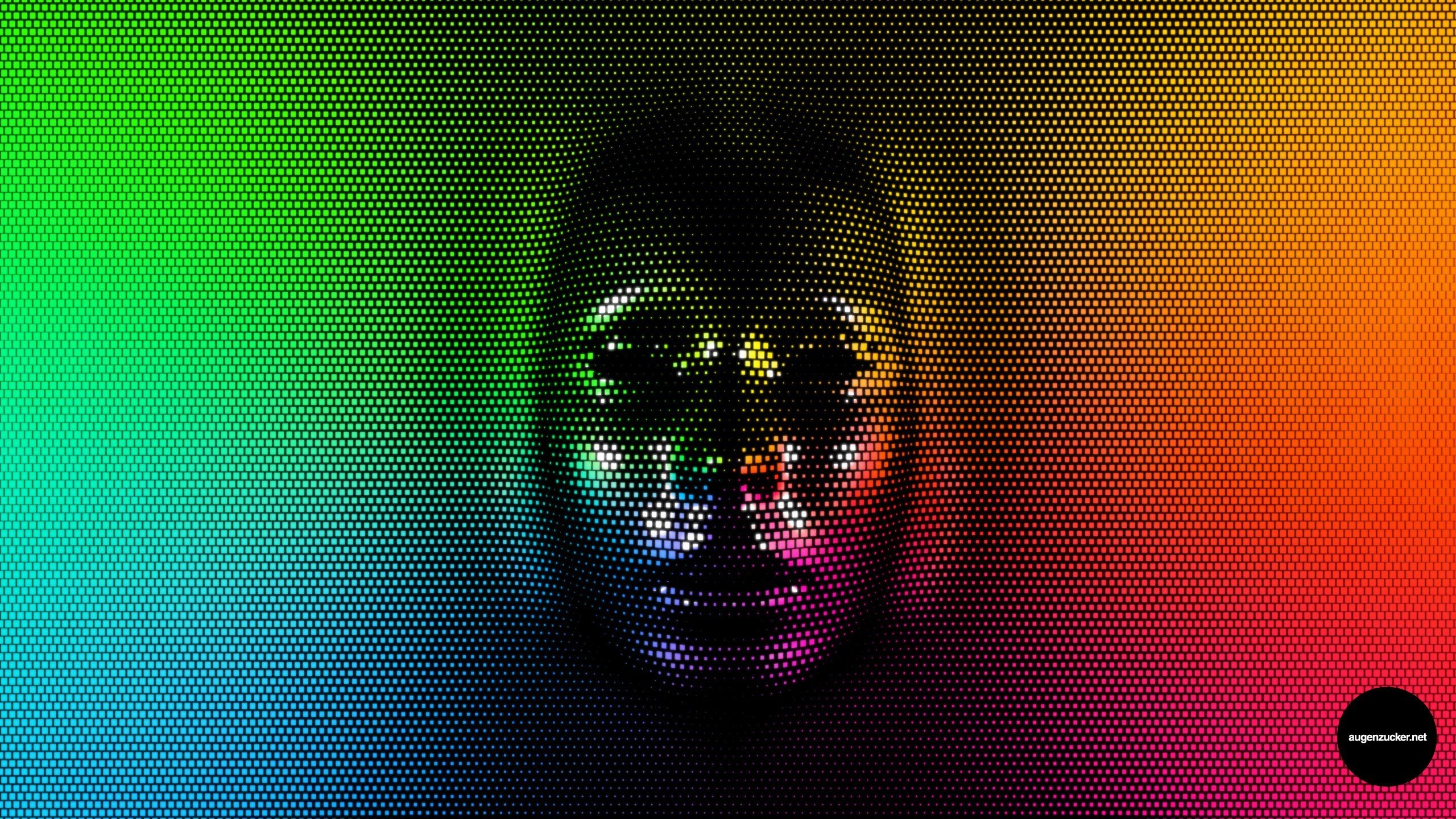 pixels, Rainbow colors, Face Wallpaper