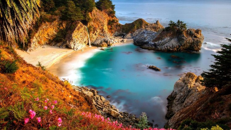 California, Fall, McWay, Pacific Ocean HD Wallpaper Desktop Background