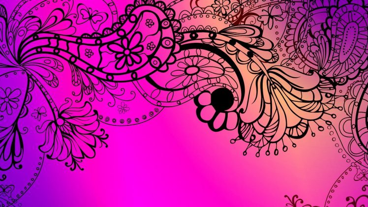 pink background, Vector art HD Wallpaper Desktop Background