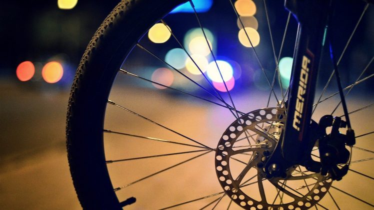 bicycle tires, Depth of field, Street, Merida HD Wallpaper Desktop Background