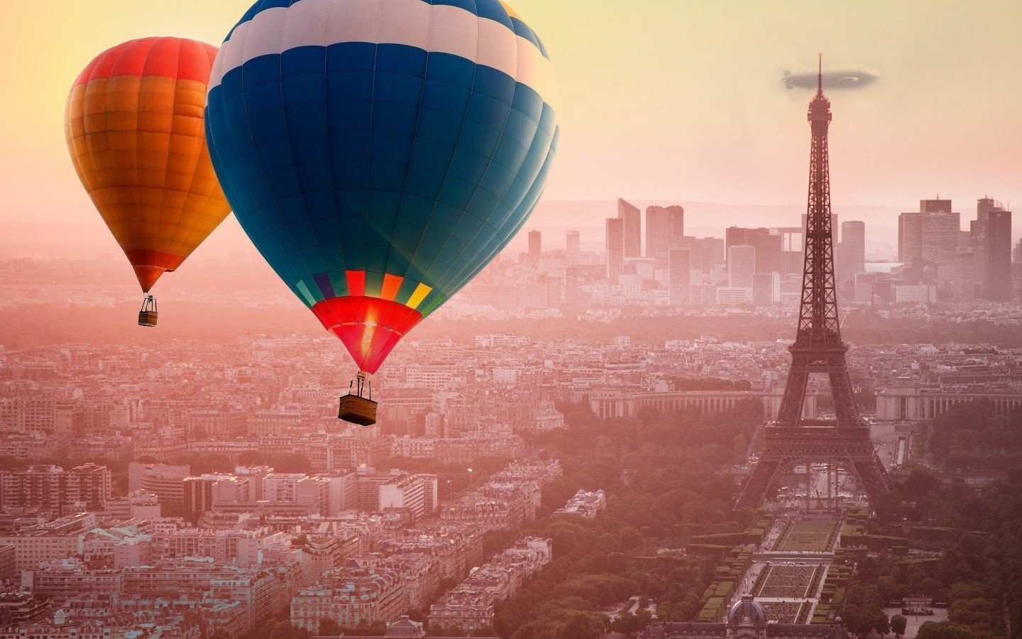 Paris, Hot air balloons Wallpaper