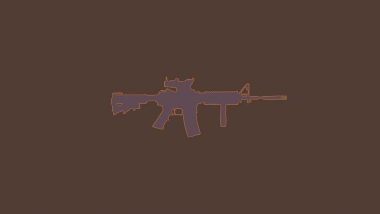 gun, M416, M4A1, Machine gun, AR 15, ACOG, Silhouette HD Wallpaper Desktop Background