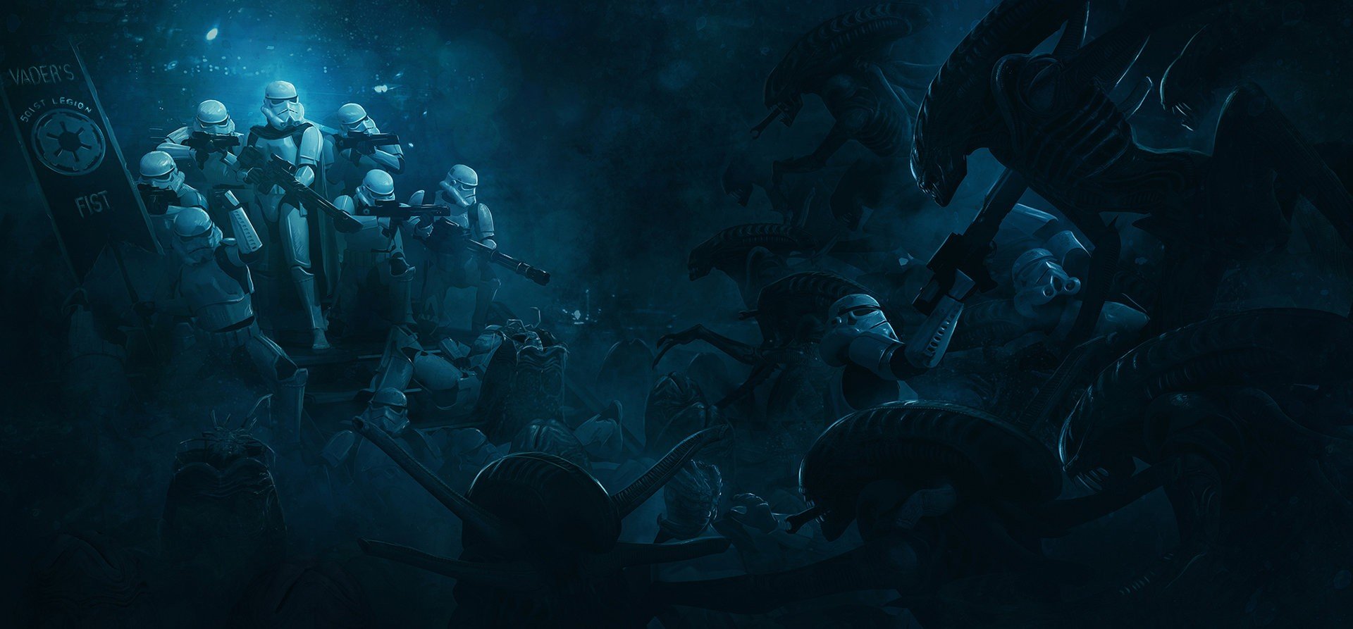 aliens, Storm Troopers vs Xenomorphs Wallpaper