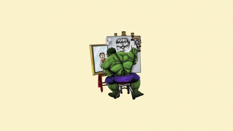 triple self portrait, Hulk, The Incredible Hulk, Bruce Banner HD Wallpaper Desktop Background