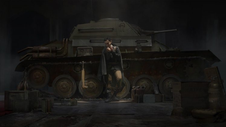tank, Smoking, Hangar, Weapon, T 80 HD Wallpaper Desktop Background