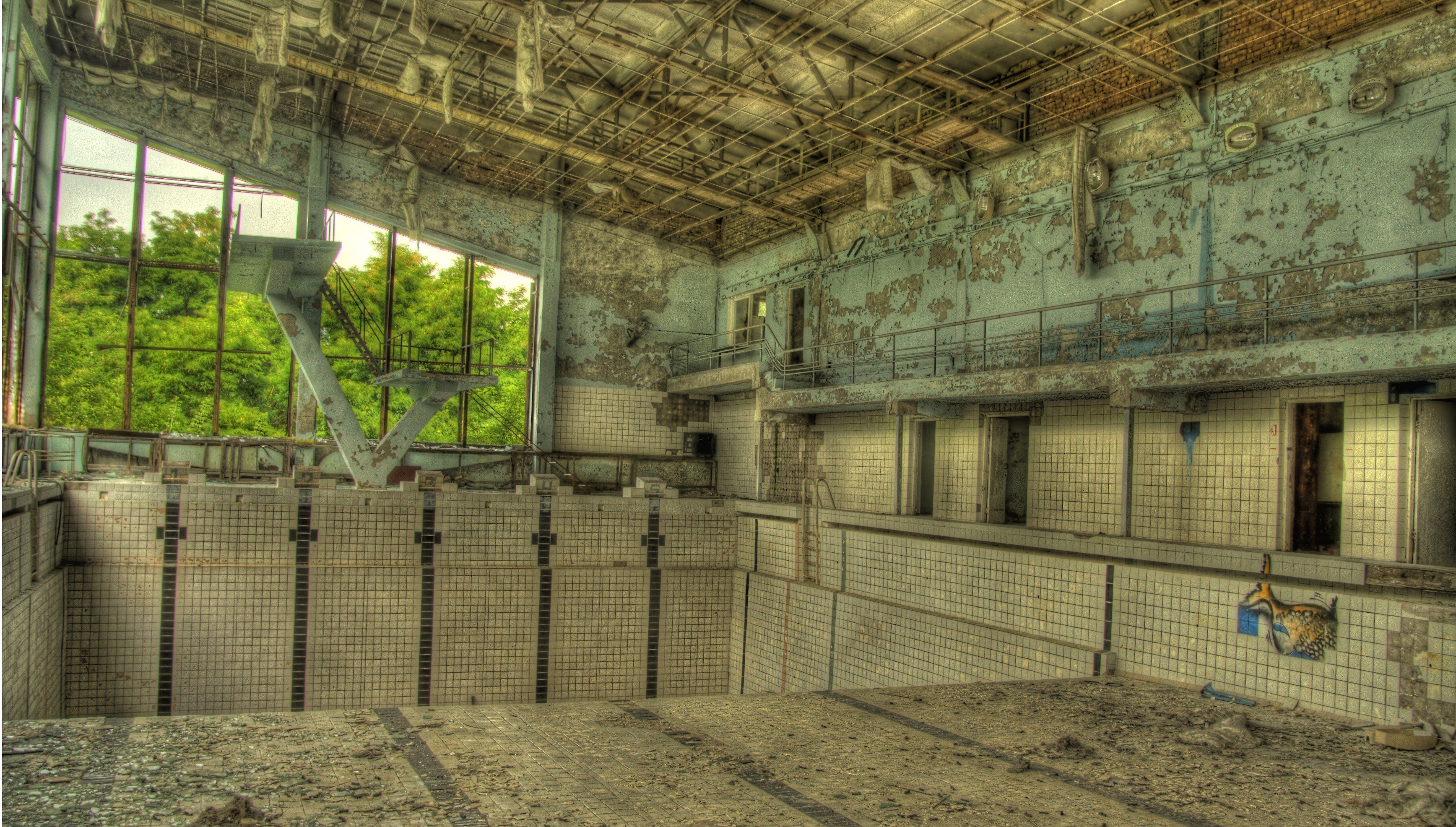 Chernobyl, Pripyat, Swimming pool, Abandoned, Ghost town Wallpaper