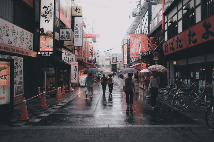 umbrella, Asian, Street HD Wallpaper Desktop Background
