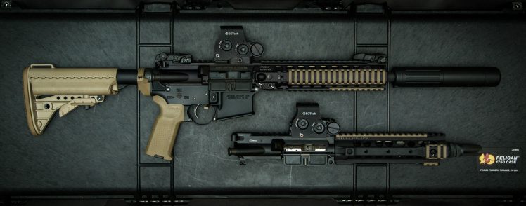 gun, AR 15, Assault rifle, Black rifle HD Wallpaper Desktop Background