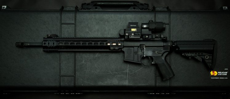gun, AR 15, Assault rifle, Black rifle HD Wallpaper Desktop Background