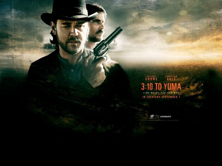 Russel Crowe, Christian Bale, 3.10 to yuma HD Wallpaper Desktop Background