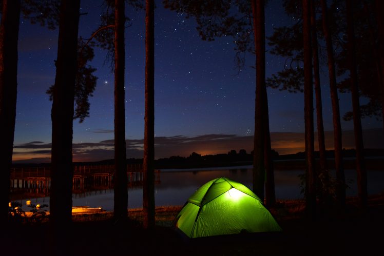 night, Tents HD Wallpaper Desktop Background