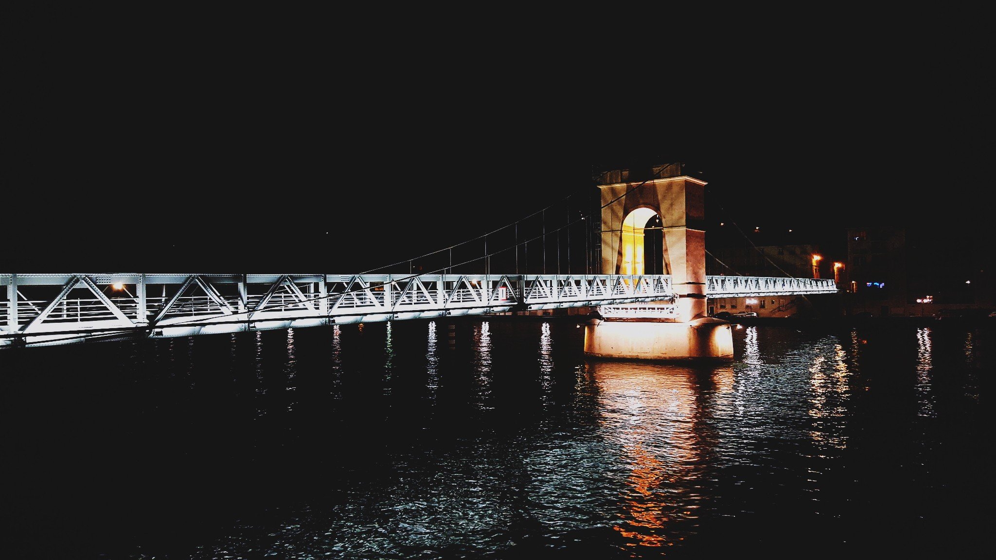 bridge, City, Night, Lights, Water, Architecture, Vienne Wallpaper