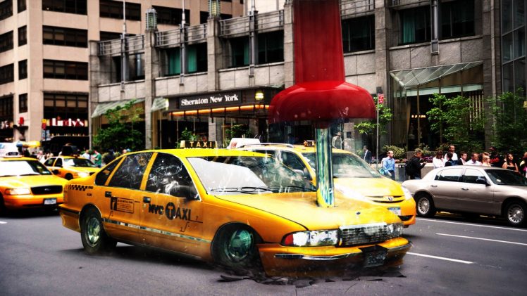 taxi, Photo manipulation HD Wallpaper Desktop Background