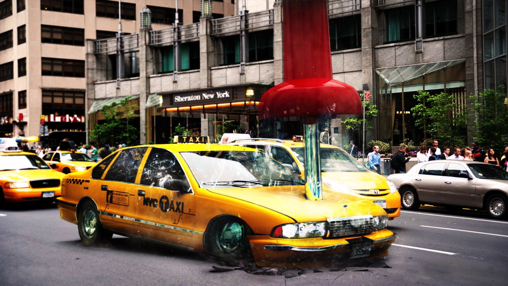 taxi, Photo manipulation Wallpaper