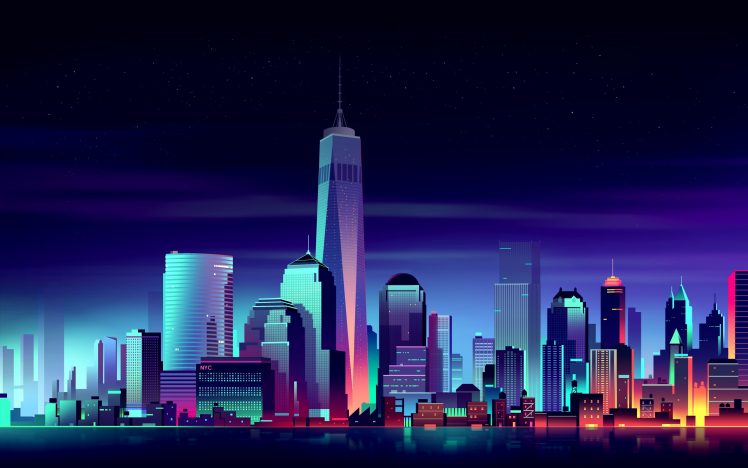 night, Cityscape, Colorful, New York City HD Wallpaper Desktop Background