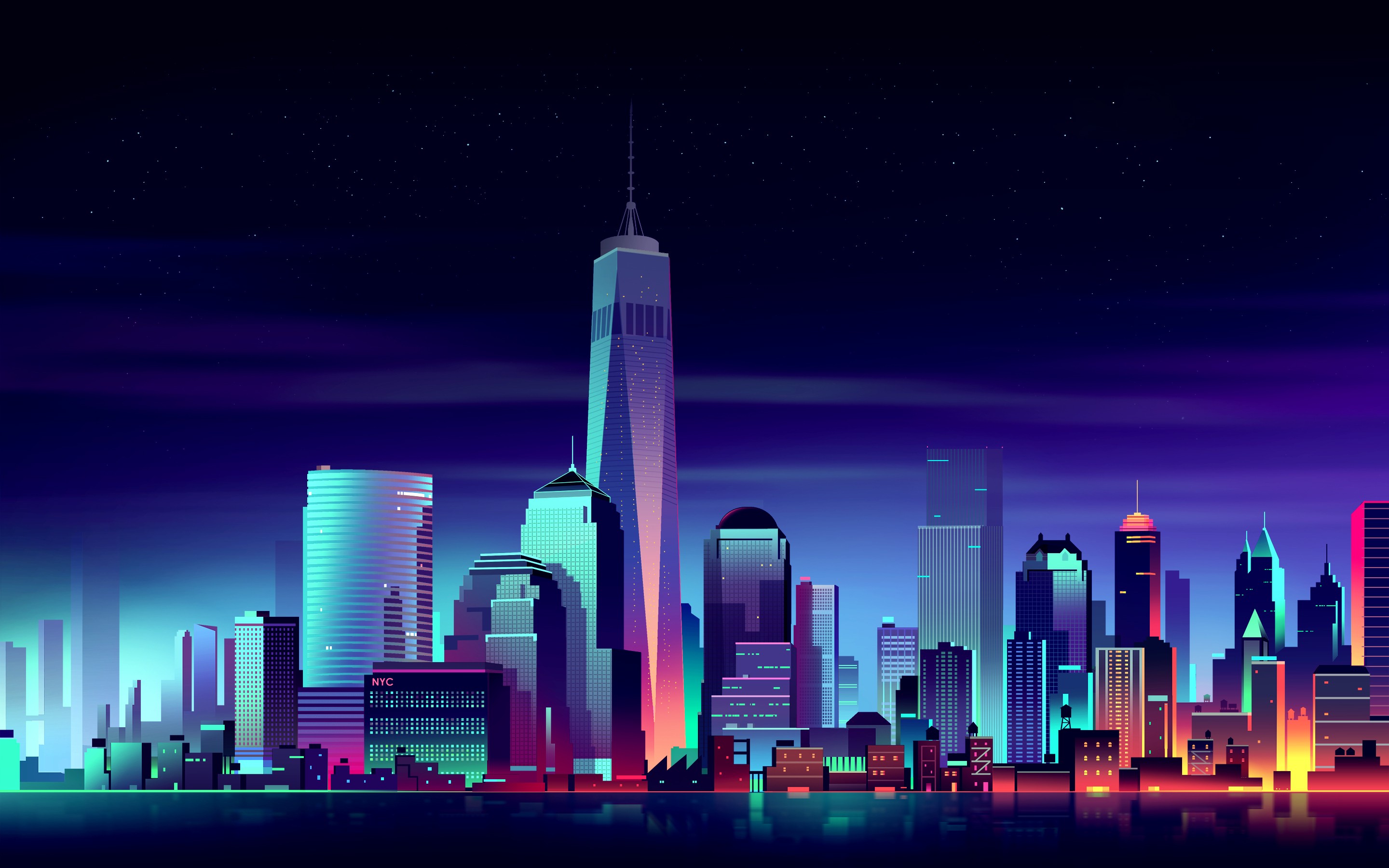 night, Cityscape, Colorful, New York City Wallpaper