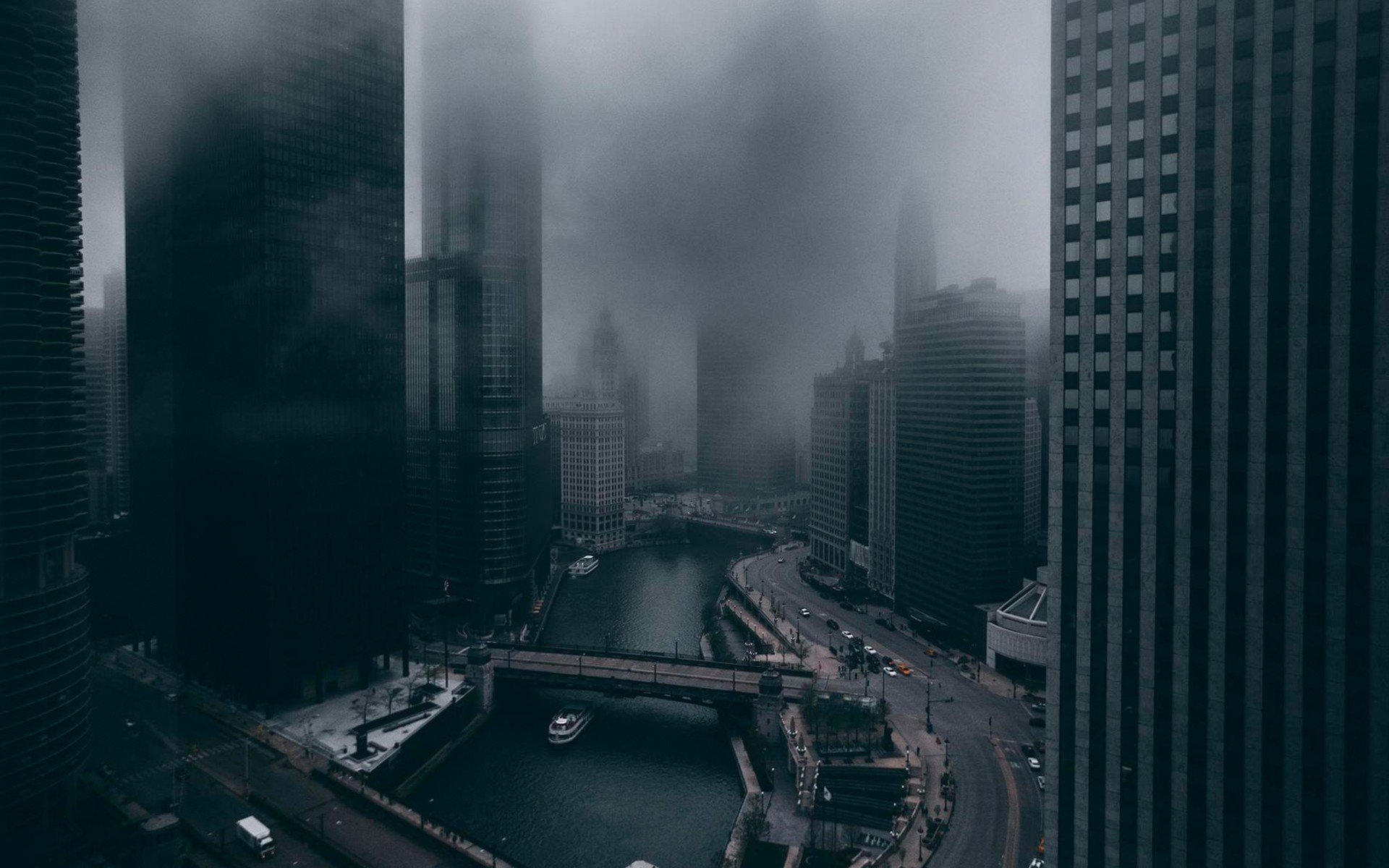 city, Skyscraper, Mist, Skyline, Chicago Wallpaper