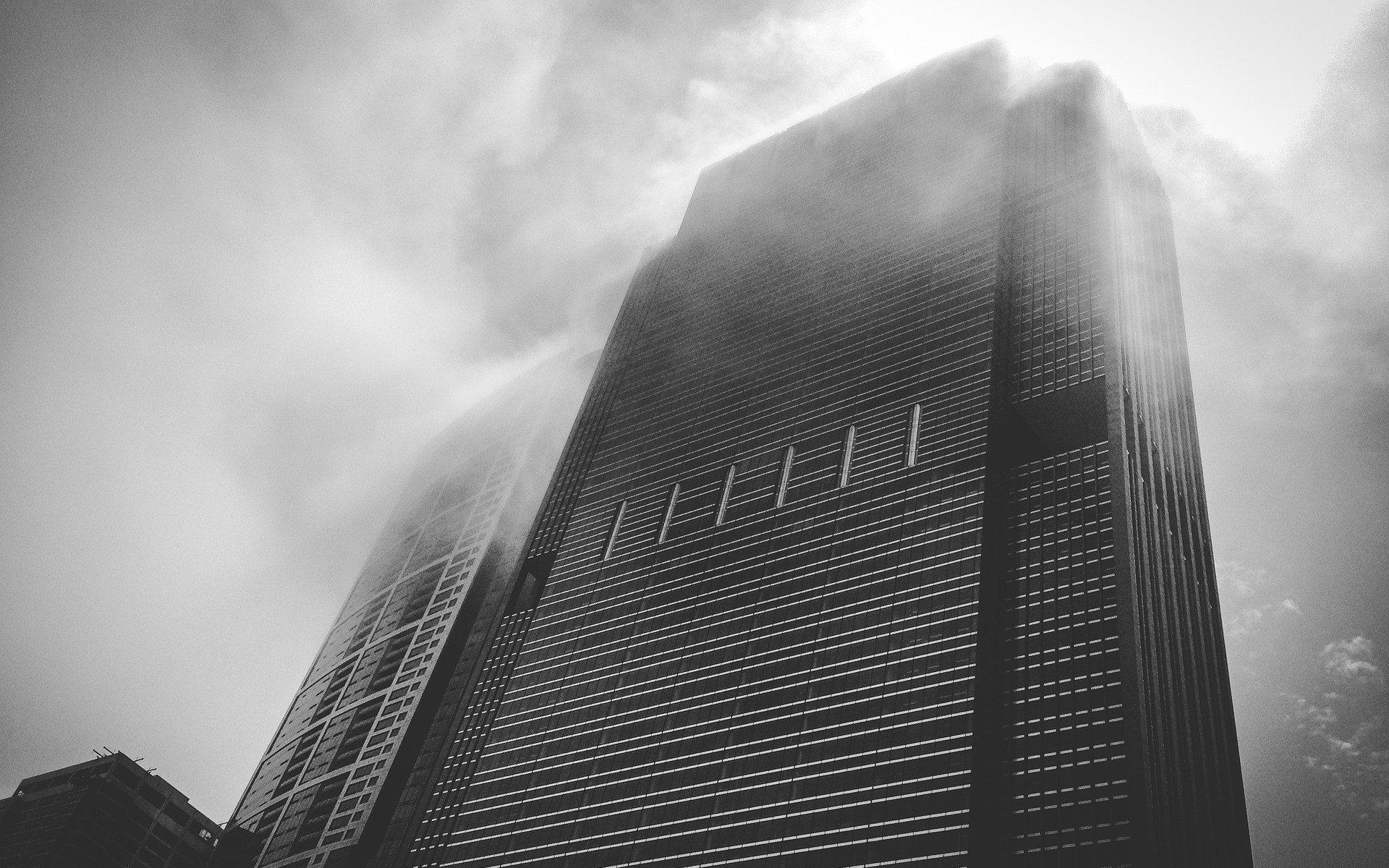 city, Skyscraper, Mist Wallpaper