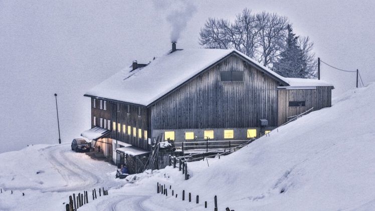 Austria, Cabin, Snow HD Wallpaper Desktop Background
