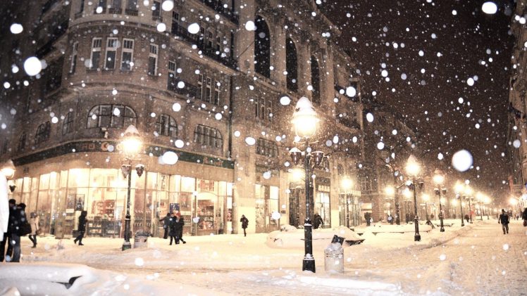 Belgrade, Street, Snow, Lamps, Street light, Sarajevo HD Wallpaper Desktop Background