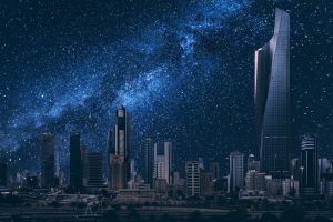 Kuwait, Night, Stars, City, Tower