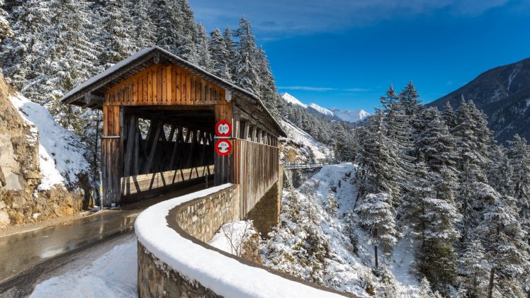 bridge, Switzerland, Snow HD Wallpaper Desktop Background