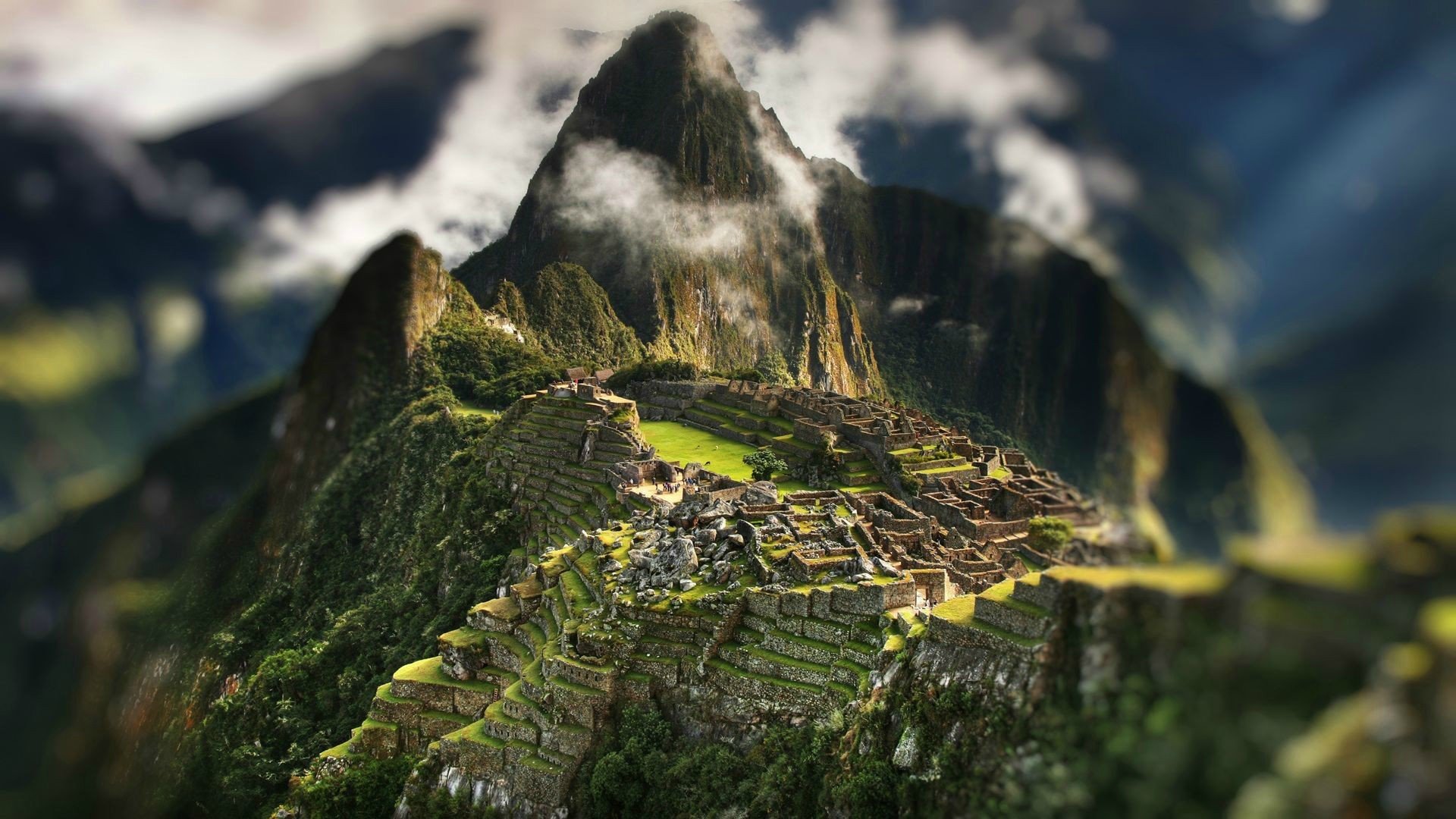 Machu Picchu, Mountain, Peru, Tilt shift Wallpaper