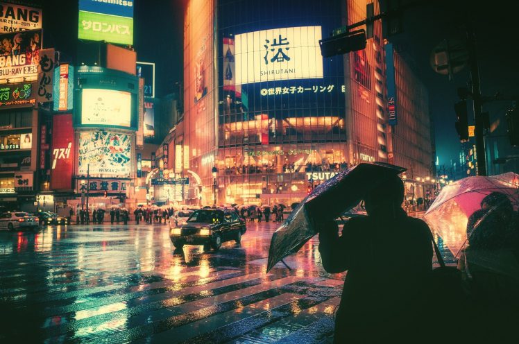 photography, Japan, Night, Shibuya HD Wallpaper Desktop Background