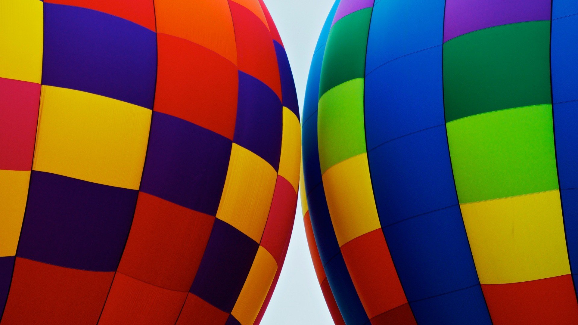 colorful, Minimalism, Square, Hot air balloons Wallpaper